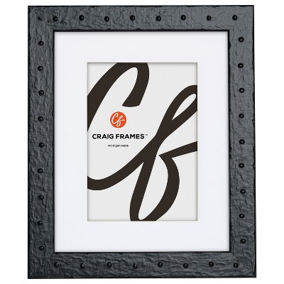 Rivet  Asphalt Black Picture Frame, Matted