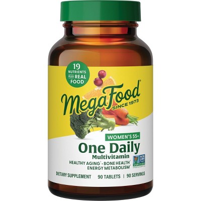 MegaFood Women's 55+ One Daily Multivitamin w/ Vitamin A, Vitamin C, Vitamin D3 & Vitamin E - Aging & Immune Support Supplement, Vegetarian, 90 Tabs