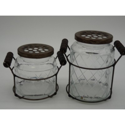 Ultimate Innovations Basket Weave Lidded Decorative Jars Bronze