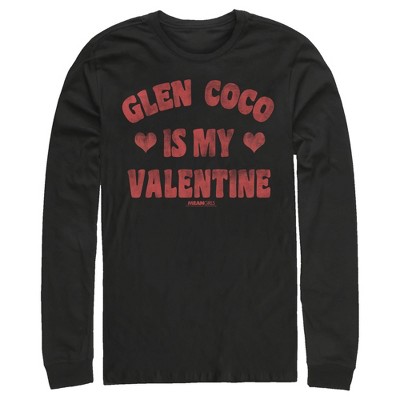 Men's Mean Girls Distressed Glen Coco Is My Valentine Long Sleeve Shirt
