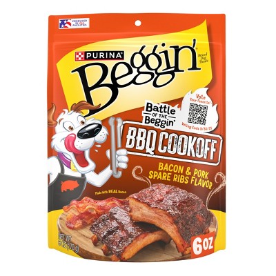 Beggin' Pork and Bacon Flavor Strips BBQ Cookoff Chewy Dog Treats - 6oz