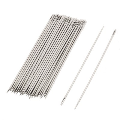 Unique Bargains Home Metal Sewing Needles Replacement for Tailors 40 Pcs 3" Long Silver Tone