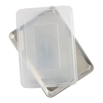 Nordic Ware 9"x13" Aluminum Pan with Lid Silver: Rectangle Bakeware Set, Hand Wash, Oven-Safe, Lifetime Warranty