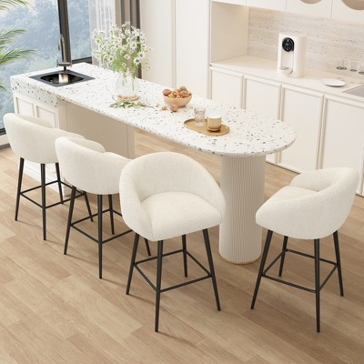 Dyonery Counter Height Bar Stools, 27.9" Seat Height Tufted Swivel Bar Stools with Back, Modern Farmhouse Kitchen Counter Stools
