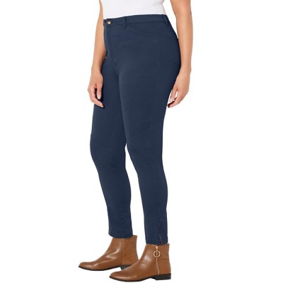 Catherines Petite Stretch Twill Zip Ankle Pant