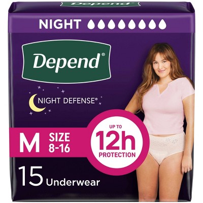 Depend Night Defense Adult Incontinence Underwear for Women - Overnight Absorbency - Blush