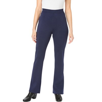 Woman Within Stretch Ponte Knit Pull-On Bootcut Pants