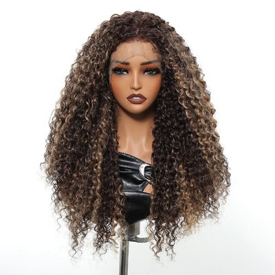 Jessie's Wig 22 Inch Curly 13*3.5 Synthetic Lace Wigs Blonde Highlights 1 Pc/Pack