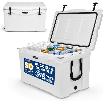 SereneLife Portable Cooler Box - 50-Quart, Holds Up to 63 Cans, Ice Retention for 5 Days