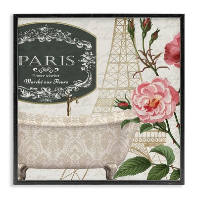 Stupell Industries Paris Flower Market Bath Tub, 12" x 12"