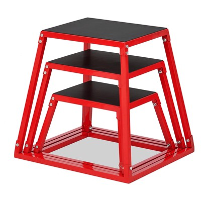 ODK Plyometric Jump Box, Heavy Duty Steel Step Up Box, Anti-Slip Jump Trainers for Home Gym Workout, Condition Strength Training 12'', 18'', 24''