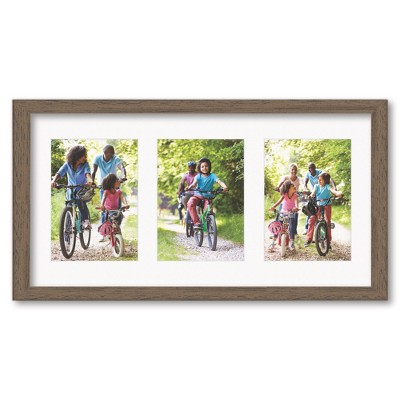 Courtside Market Classic Hues Portrait Frame Collection Walnut 10"x20" 3-5x7 Openings