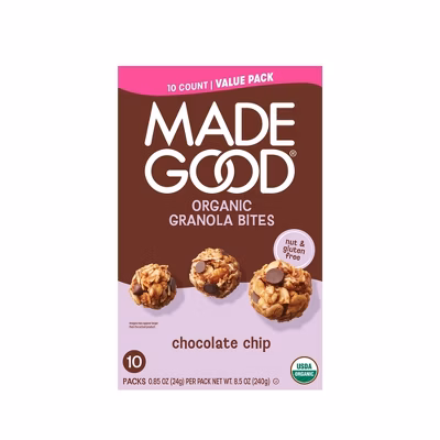 MadeGood Snack Bars Chocolate Chip Granola Minis Family Pack - 8.5oz/10ct