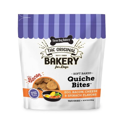 Three Dog Bakery Quiche Bites in Cheese and Bacon Flavor Dog Treats - 25oz
