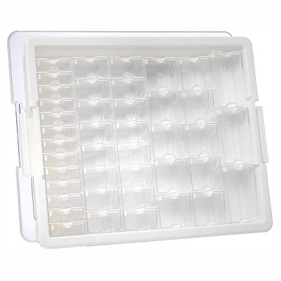 Bead Storage Solutions Assorted Glass and Clay Beads Set with Plastic See-Through Stackable Tray Organizer