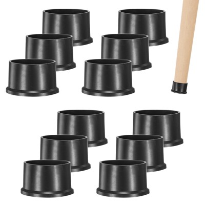 Unique Bargains Non-Slip PVC Chair Leg Caps Floor Protectors for Folding Chairs Black