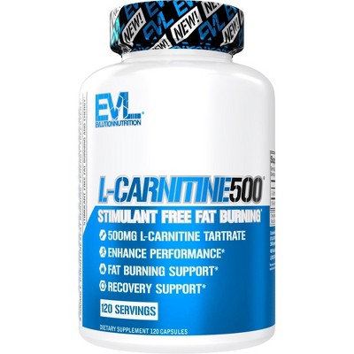 Evlution Nutrition L-Carnitine500 - Simulant Free Fat Burner - 120 Servings