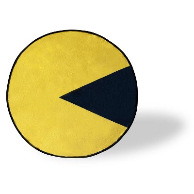 Just Funky PAC-MAN Large Round Fleece Throw Blanket | 60-Inch Diameter