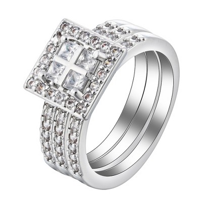 Bridget 3 Ring Bridal Wedding Ring Set Womens Ginger Lyne Collection