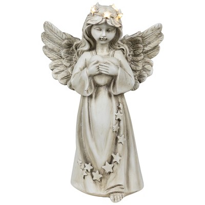 Northlight LED Lighted Angel Holding Heart Statue - 11.75"
