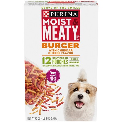 Moist & Meaty Burger with Cheddar Cheese and Beef Flavor Dry Dog Food