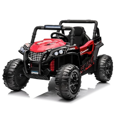 12V Kids Ride on Car, Electric Off-Road UTV Truck with Forward and Reverse Functions, Double Open Doors, Safety Belt, Horn, for Kids