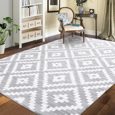 8x10 Area Rugs for Living Room, Checkered Non-Slip Washable Rugs, Neutral Classic Geometric Large Area Rug for Bedroom, Carpet for Dining Room