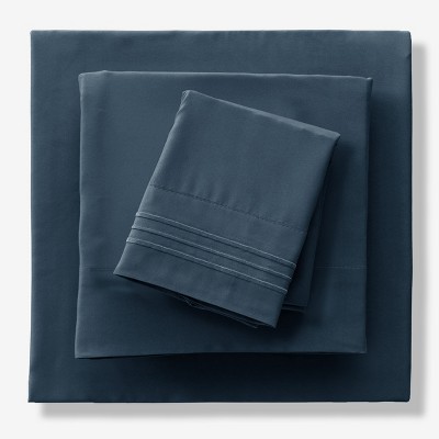 Solid 4 Piece Sheet Set Easy Care Ultra Soft Brushed Microfiber Bedding Deep Pocket Bed Sheets with Pillowcases  - Lux Decor Collection
