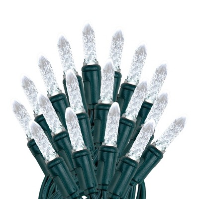 Novelty Lights M5 LED Christmas String Lights 50 Mini Bulbs (Green Wire, 25 Feet)