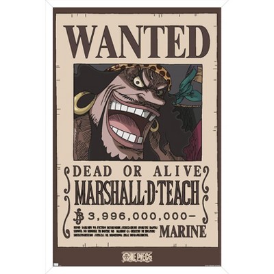 Trends International One Piece - Black Beard Wanted Poster Framed Wall Poster Prints