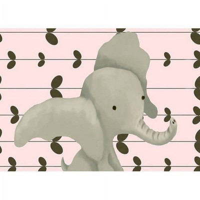 Oopsy Daisy's Edison the Elephant - Red Canvas Wall Art - Size 14x10