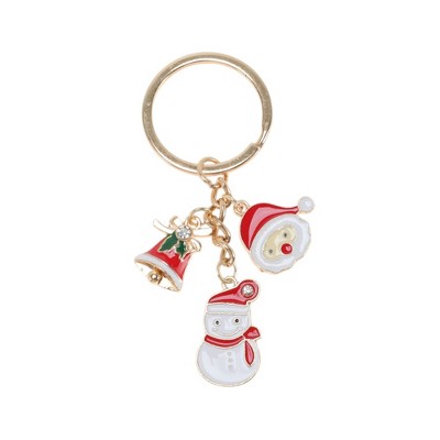 Unique Bargains Christmas Keychain Double Ring Zinc Alloy Multicolored 1 Pc