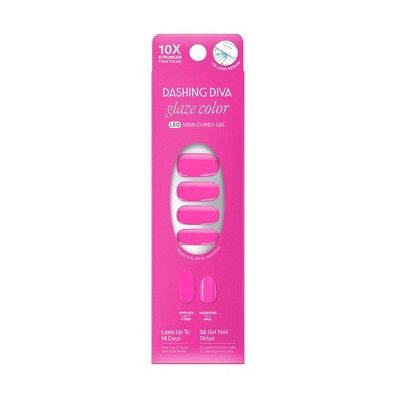 Dashing Diva Glaze Color Semi-Cured Gel Nail Polish Strips - 32ct