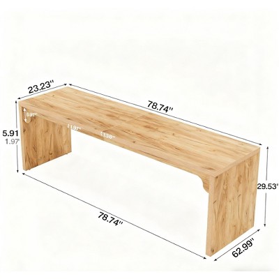 Gulches 78.7" Two Person Wood Long Computer Desk, Home Office Double Workstation?