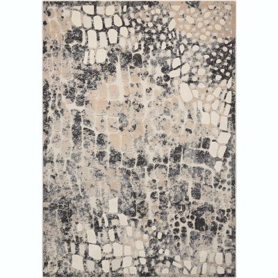 Michael Amini Michael Amini Ma60 Gleam MA604 Ivory/Beige/Charcoal Area Rug - 5'3 x 7'3
