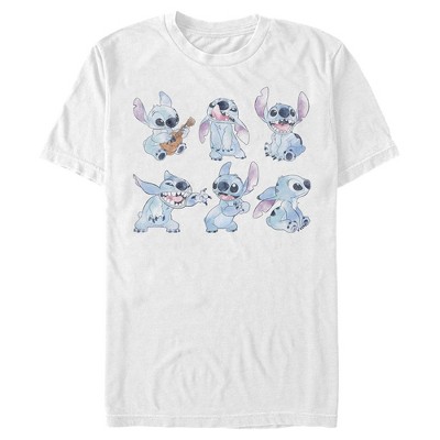 Men's Lilo & Stitch Watercolor Poses of Stitch T-Shirt