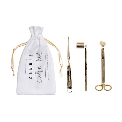 Sweet Water Decor Gold Candle Care Kit - 3pc - Snuffer, Scissors, Wick Dipper