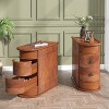 Tribesigns Slim Sofa Side Table with Storage, Vintage Wood Chairside Narrow End Tables with 2 Drawers - 4 of 4