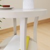 Perth Espresso Round End Table with Shelf - 3 of 4