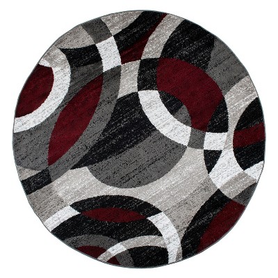 World Rug Gallery Geometric Circles Area Rug:  Abstract,  Pet Friendly,  Stain-Resistant,  Low Pile