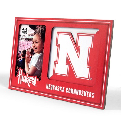 NCAA Nebraska Cornhuskers Logo 4" x 6" Picture Frame: MDF Rectangle Tabletop Display