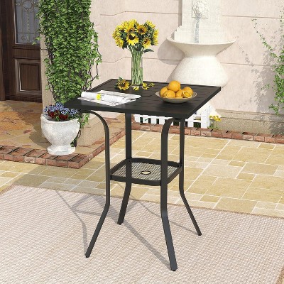 Ridstar 38 in. H Black Square Outdoor Bar Table