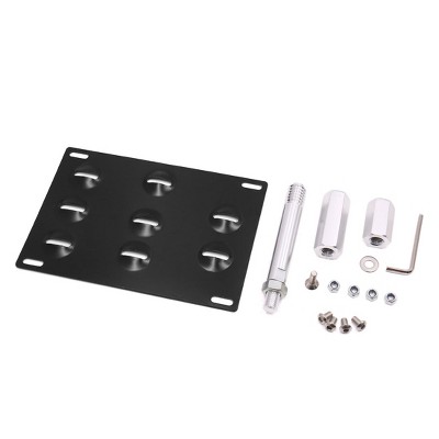 Unique Bargains Front Bumper Tow Hook License Plate Bracket for Volkswagen after 2010 Black