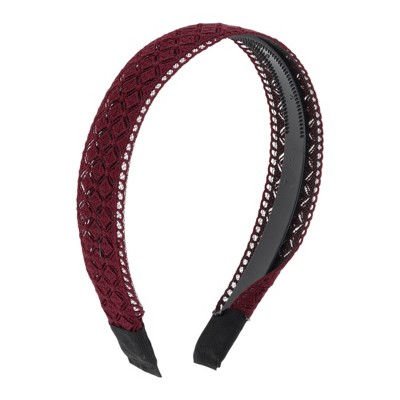 Unique Bargains Women's Square Lace Headband 5.91"x4.53" 1 Pc