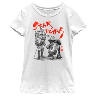 Girl's Star Wars: Visions Anime Droids T-Shirt