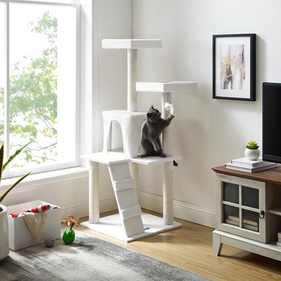 Sam's Pets Sam 50" White Cat Tree