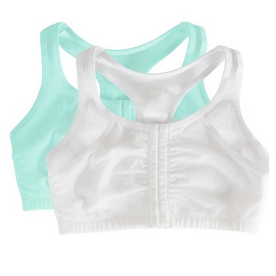 Fruit of the Loom Women's Front Close Racerback Sport Bra, 2-Pack