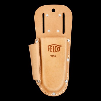 FELCO 910+, Genuine Leather Holster with Sharpener/Knife/Marker Pocket, Worn via Belt or Clip, American Made