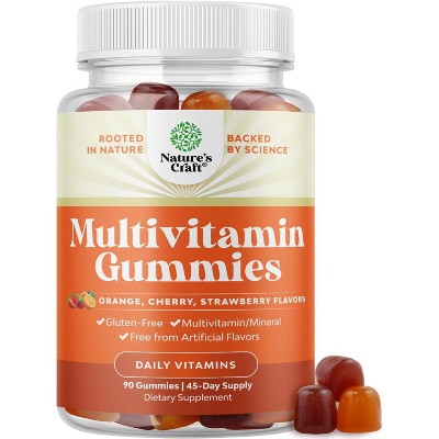 Multivitamin Gummies for Adults, Gelatin-Free Gummy Multivitamins for Men & Women with Zinc & Vitamin D, Nature's Craft