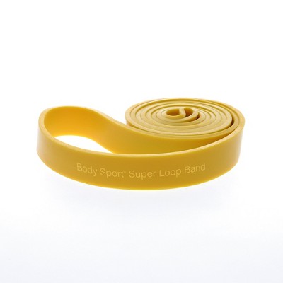BodySport Super Loop Tube, Stretching Tool for Training & Rehabilitation, Medium Weight Resistance Band, Yellow